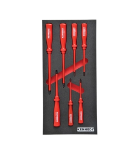 7 Piece Insulated VDE Screwdriver Set in 13 Width Foam Inlay for Tool Cabinets