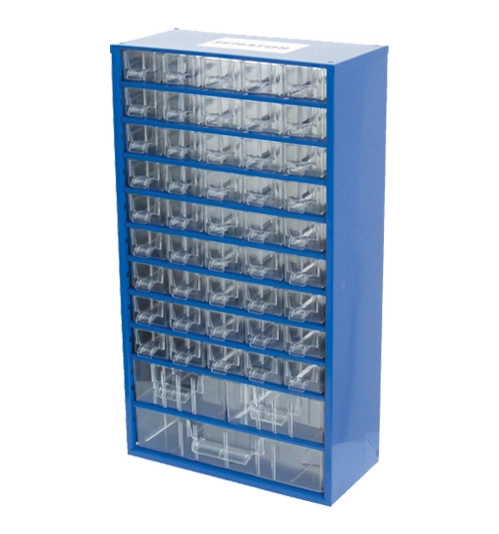 Polypropylene and Steel, Drawer Cabinet, Blue and Transparent Drawers, 551mm x 306mm x 155mm 2