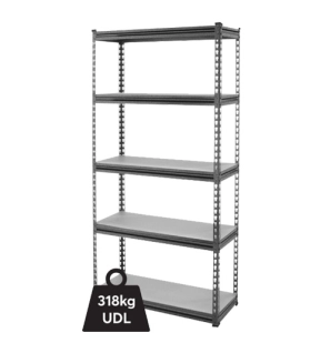 Standard Duty Shelving 5 Shelves 380kg Shelf Capacity 1830mm x 1230mm x 610mm Grey