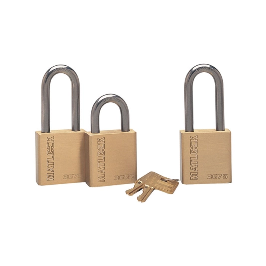 Keyed Padlock, Keyed Different, Brass, Gold, 50mm Width, Weatherproof 1