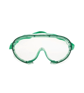 Safety Goggles Polycarbonate Clear Lens Green Frame Direct Ventilation Impactresistant