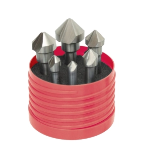 Countersink Set Countersink Straight Shank Set of 5 Cobalt High Speed Steel Uncoated