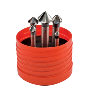 Countersink Set Countersink Straight Shank Set of 6 Cobalt High Speed Steel Bright