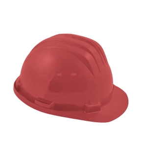 Safety Helmet Red HDPE Standard Peak Includes Side Slots