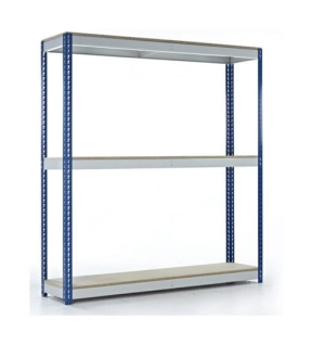 Heavy Duty Shelving 3 Shelves 600kg Shelf Capacity 1980mm x 2400mm x 450mm Blue  Grey