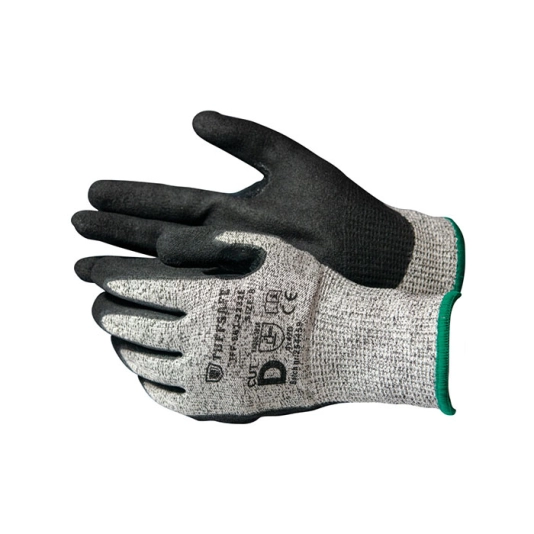 Cut Resistant Gloves, Grey/Black, Nitrile Palm, HPPE Liner, EN388: 2016, 4, X, 4, 2, D, Size 9 1