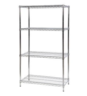 Wire Shelving Extension Bay 4 Shelves 300kg Shelf Capacity 1625mm x 1520mm x 610mm Grey