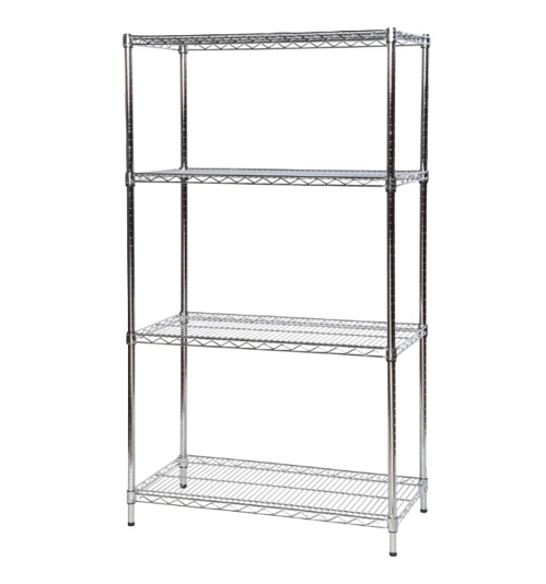 Wire Shelving Extension Bay, 4 Shelves, 300kg Shelf Capacity, 1625mm x 1520mm x 610mm, Grey 1