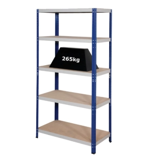 Standard Duty Shelving 5 Shelves 265kg Shelf Capacity 1770mm x 1200mm x 300mm Grey