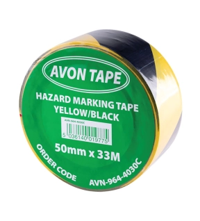 Adhesive Hazard Tape PVC YellowBlack 50mm x 33m