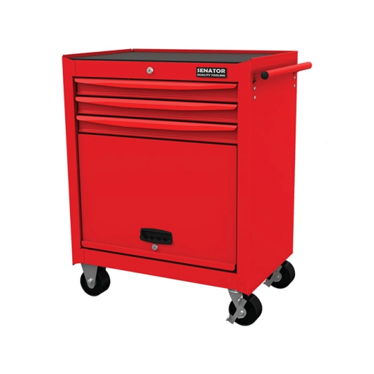Roller Cabinet, Workshop Range, Red, 3 Drawers, (H) 724mm x (W) 459mm x (L) 678mm 1