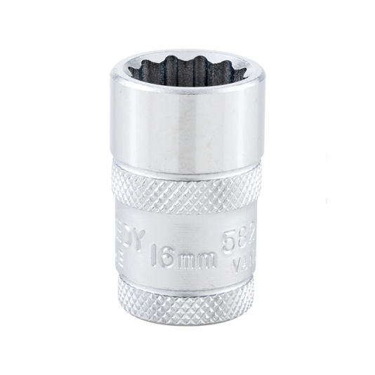 1/2in. Drive, Bi-Hexagon Socket, 16mm, Metric, 12 Point 1