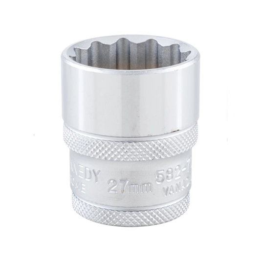 1/2in. Drive, Bi-Hexagon Socket, 27mm, Metric, 12 Point 1