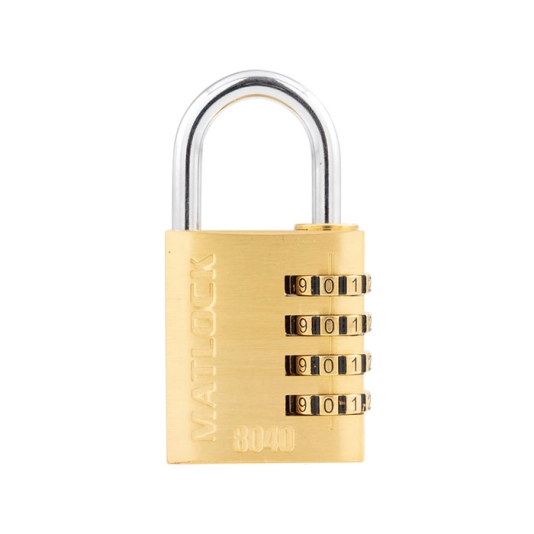 Combination Padlock, Brass, Bronze, 40mm Width, Weatherproof 1