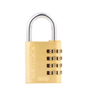 Combination Padlock Brass Bronze 40mm Width Weatherproof