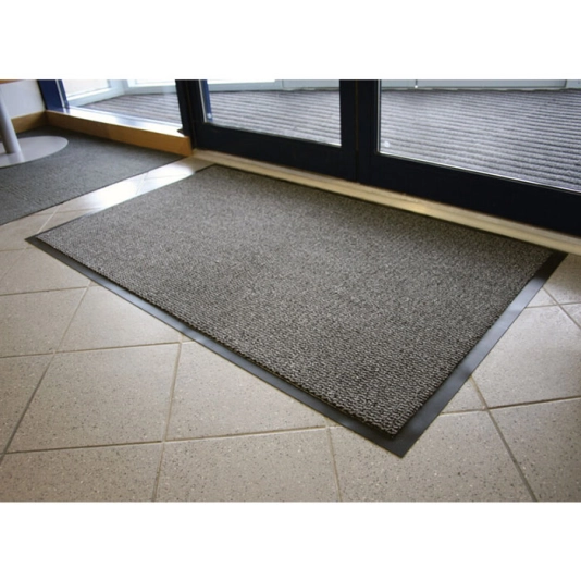 0.9m x 1.5m Steel & Black Entrance Mat 1