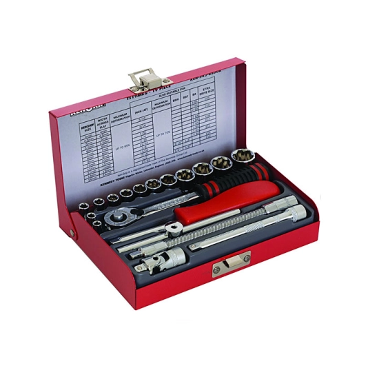 1/4in. Socket Set, Metric, Set of 19 1