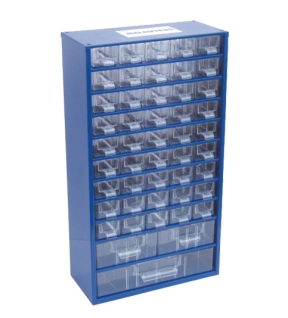 Polypropylene and Steel Drawer Cabinet Blue and Transparent Drawers 551mm x 306mm x 155mm