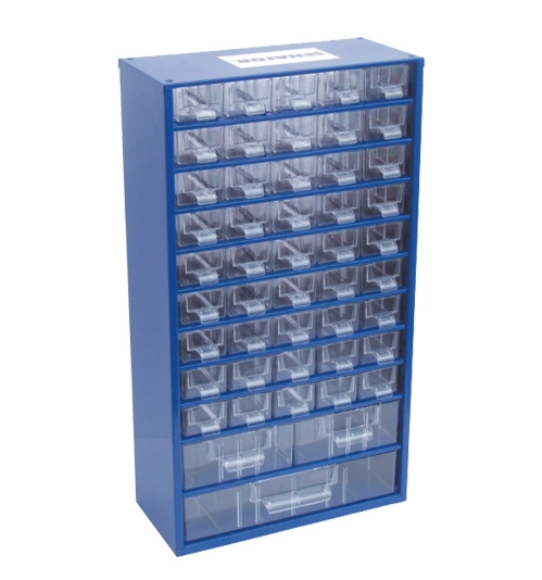 Polypropylene and Steel, Drawer Cabinet, Blue and Transparent Drawers, 551mm x 306mm x 155mm 1