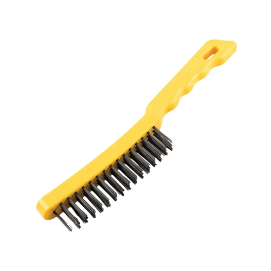 3-ROW PLASTIC HANDLE WIRE SCRATCH BRUSH 1