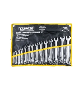 Metric Combination Spanner Set 6  19mm Set of 14 Chrome Vanadium Steel