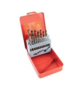 Jobber Drill Set 1mm to 10mm x 05mm Standard Length Metric Cobalt High Speed Steel Set of 19