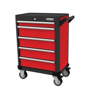 Roller Cabinet Ultimate Range RedBlack 5 Drawers H 844mm x W 461mm x L 706mm