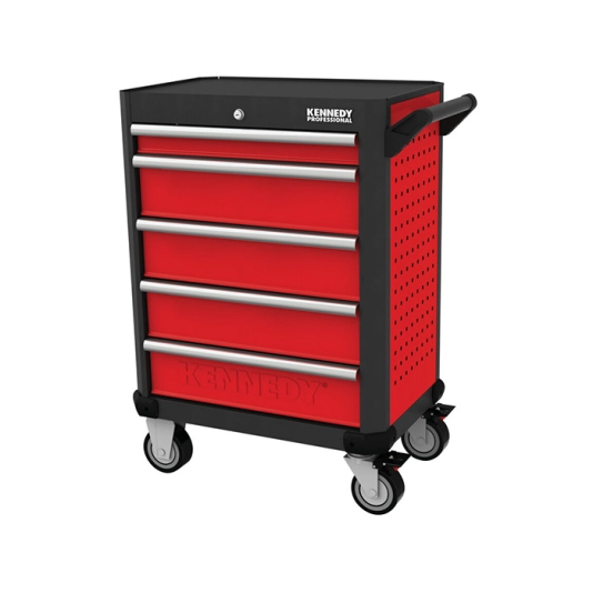 Roller Cabinet, Ultimate Range, Red/Black, 5 Drawers, (H) 844mm x (W) 461mm x (L) 706mm 1