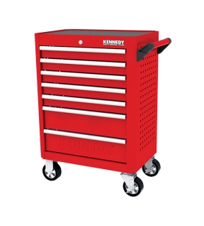 Roller Cabinet Industrial Range Red 7 Drawers H 844mm x W 461mm x L 706mm