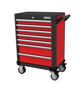 Roller Cabinet Professional Range RedBlack 7 Drawers H 844mm x W 461mm x L 706mm