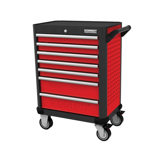 Roller Cabinet, Professional Range, Red/Black, 7 Drawers, (H) 844mm x (W) 461mm x (L) 706mm 1