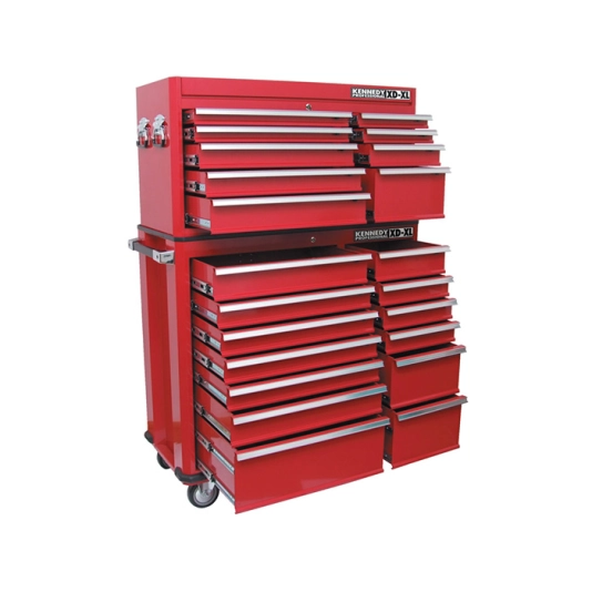 Roller Cabinet, Classic Range, Red, 13 Drawers, (H) 1052mm x (W) 460mm x (L) 1065mm 1