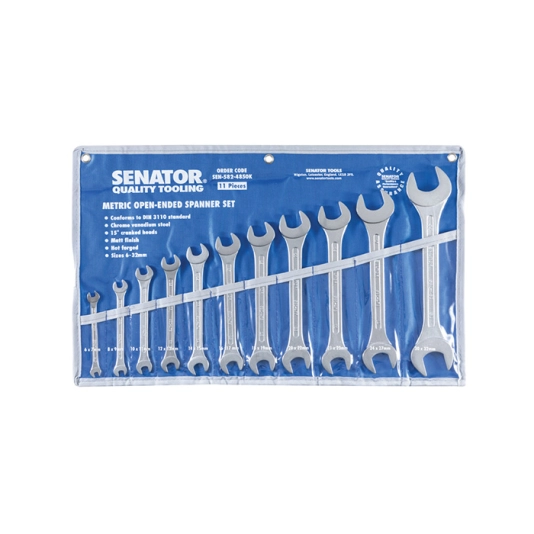 Metric, Open Ended Spanner Set, 6 - 32mm, Set of 11, Chrome Vanadium Steel 1