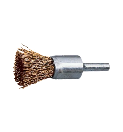 24mm Brass, Crimped Wire Flat End De-carbonising Brush - 30SWG 1