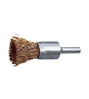 24mm Brass Crimped Wire Flat End Decarbonising Brush  30SWG