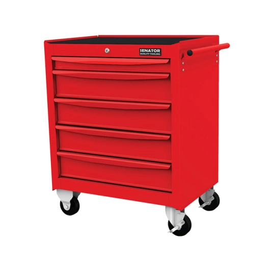 Roller Cabinet, Workshop Range, Red, 5 Drawers, (H) 724mm x (W) 459mm x (L) 678mm 1