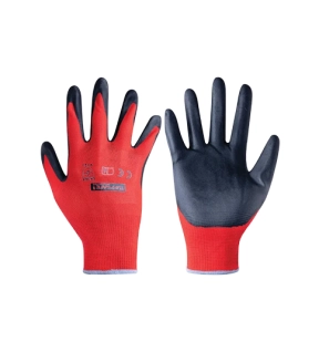 Mechanical Hazard Gloves BlackRed Nylon Liner Nitrile Coating EN388 2003 4 1 2 1 Size 8