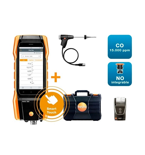 300 Longlife kit 4 with printer - flue gas analyzer (O2, CO up to 15,000 ppm, NO - can be retrofitted) 1