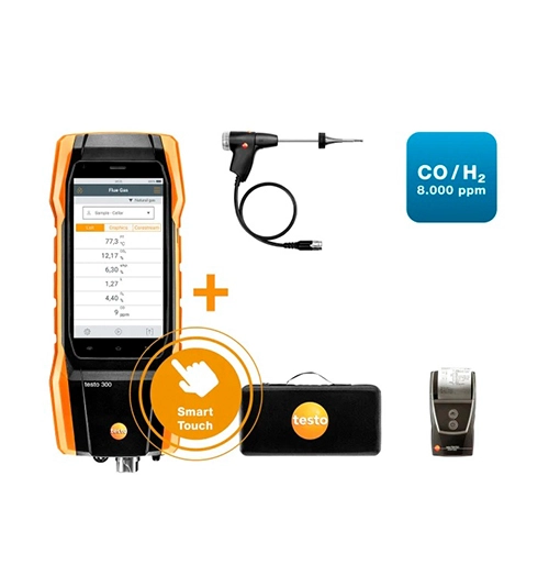 300 kit 2 with printer - flue gas analyzer (O2, CO H2-compensated up to 8,000 ppm) 1