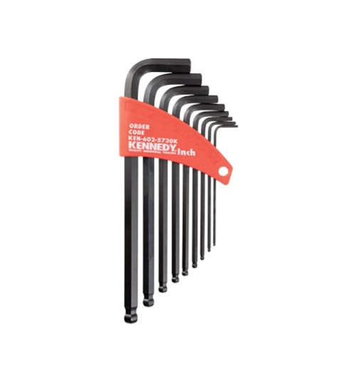 Hex Key, L-Handle, Hex Ball, Imperial, 5/64-3/8", 9-piece 1